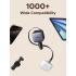 UGREEN 60W Car Charger with Retractable Cable, 3-Port Fast Charger with 30W PD USB-C, USB-A, Cigarette Lighter Adapter Compatible with iPhone 17 16 15, Galaxy S25 S24, iPad, GPS, 12V Car Accessories